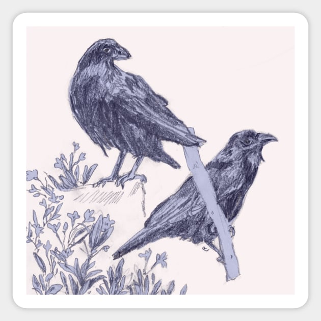 Crows Sticker by Bye oh art